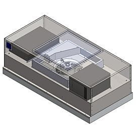 Uninterruptible Power Supply (UPS) mounted on top of FFU; main UPS unit plus add-on battery for extended runtime; status indicator lights provide visual alerts  |  6601-24A-HSS-EC-BP displayed