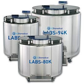 Available in four capacity sizes, models feature a single pivot turntable, a stainless steel table top for efficient LN2 storage in vapor or liquid phase | 6900-PP-03 displayed