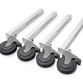 Heavy-duty caster kit by Labconco with four 5" diameter toe-locking nylon casters are chemical resistant, easy to clean and has a 1,500 lb. maximum load, 519010