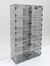 ValuLine plastic desiccator cabinet, static-dissipative PVC, 10 chambers with adjustable shelving | 3949-40C displayed