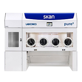 Modular GMP and FDA 21 CFR Part 11 compliant Pure2 Aseptic Isolator with Four Glove Ports by Labconco provides Grade A (ISO Class 5) unidirectional airflow