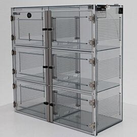 ValuLine® semiconductor desiccator cabinet, static-dissipative PVC, 6 chambers with adjustable shelving  |  3949-38C displayed