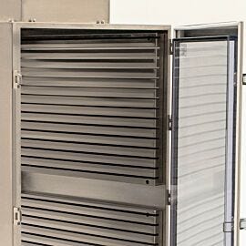 Stainless steel shelf rack mounted to standard passthrough  |  1993-48A displayed