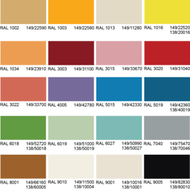 These 20 different paint options can be applied to Terra doors and windows that use powder-coated steel, aluminum or polypropylene frames  |  9999-CustomPaint displayed