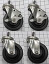 Caster set; ISO 7, 4'' diameter, Heavy Duty, Phenolic Wheels, 304SS, two with Brakes