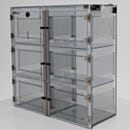 Desiccator; ValuLine® ES™, Static Dissipative PVC, 4 Chambers, 36.75