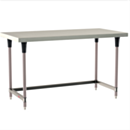 Mobile-Ready 304 Stainless Steel TableWorx Work Table, Metroseal Legs, Polymer Leg Mounts, 3-Sided Frame, 24