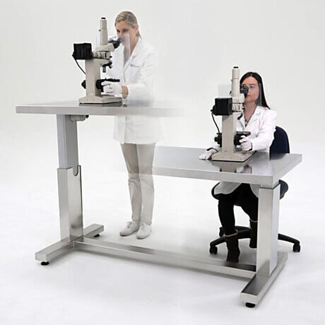 ErgoHeight® Electric Height Adjustable Cleanroom Workstations