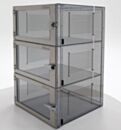 Desiccator; Adjust-A-Shelf™, NitroPlex™, Static Dissipative PVC, 3 Chambers, 24