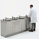 Hand Washer/Dryer; UltraClean™, 304 or 316L SS, 4 Sinks, Dyson AirBlade®, 96