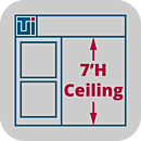 ValuLine™ Cleanroom Height Adjustment, 7'H, Hardwall, Static-Dissipative PVC Panels