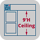ValuLine™ Cleanroom Height Adjustment, 9'H, Hardwall, Static-Dissipative PVC Panels