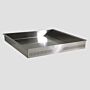 304 Stainless steel solid-bottom tray with extra depth for desiccators 21.3" W x 14.5" D x 2.6" H, single-sided perforation  |  1978-04 displayed
