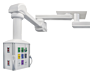 Customizable Amico Anesthesia OR Booms/Pendants with a 340° rotation include a console, dual mount ceiling plate, arms and electrical and choice of gas supply  |  3803-PP-01 displayed