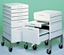 These polymer Mobile Drawer Cabinets have a smooth design that eliminates sharp edges and corners where dust can accumulate  |  1704-01 displayed