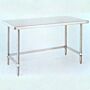 Solid-top 304 stainless steel cleanroon table from Metro with 3-sided "C" frame for comfortable seating  |  1305-06 displayed