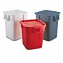 Rubbermaid's low-density polyethylene BRUTE Square Container shape provides 14% more capacity versus round containers