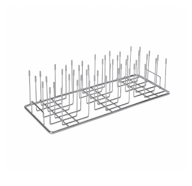 Labconco 304 stainless steel 48-pin Labware Insert #4574200 with silicone tips holds smaller volume wide-mouth labware  |  6927-59 displayed