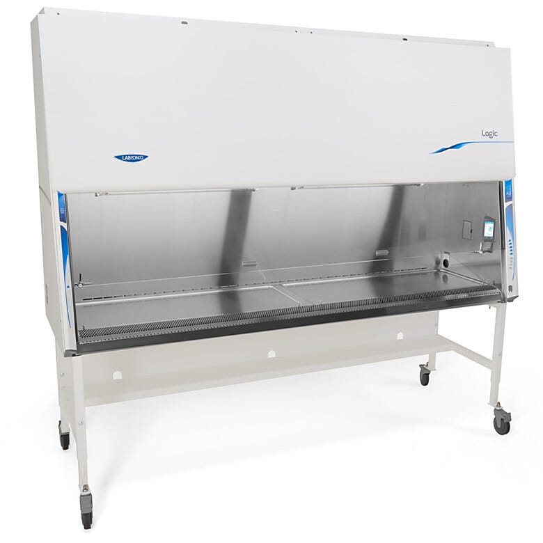 Labconco's Class II A2 biosafety cabinet is made with leak-tight 304 stainless steel and tempered safety glass  |  3642-PP-01 displayed