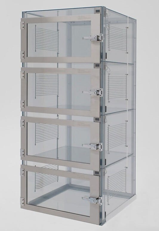 Adjust-a-shelf SDPVC four chamber desiccator cabinet without flowmeter or shelf  |  3950-15DNP displayed