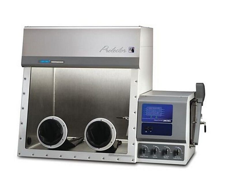 Protector Combination Glove Box provides hazardous material containment and inert gas purging to remove moisture, oxygen | 3644-16 displayed