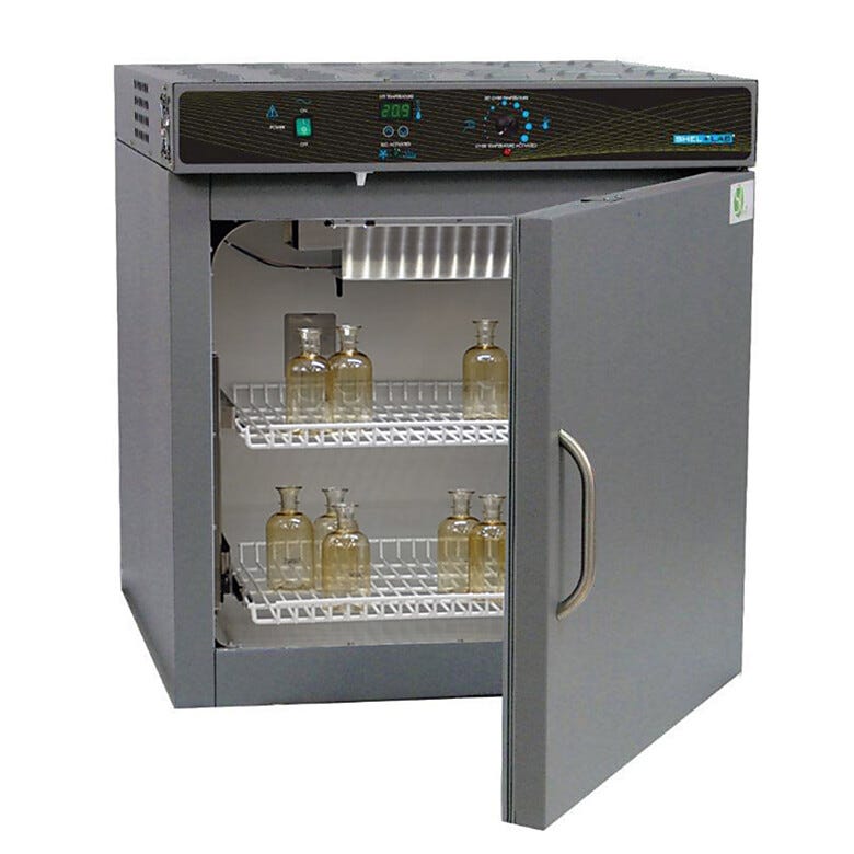 Shel Lab B.O.D.Thermoelectric Cooled Incubator accepts 120 BOD bottles; includes 2 adjustable shelves with a 75 lb. load capacity   |  3901-34 displayed