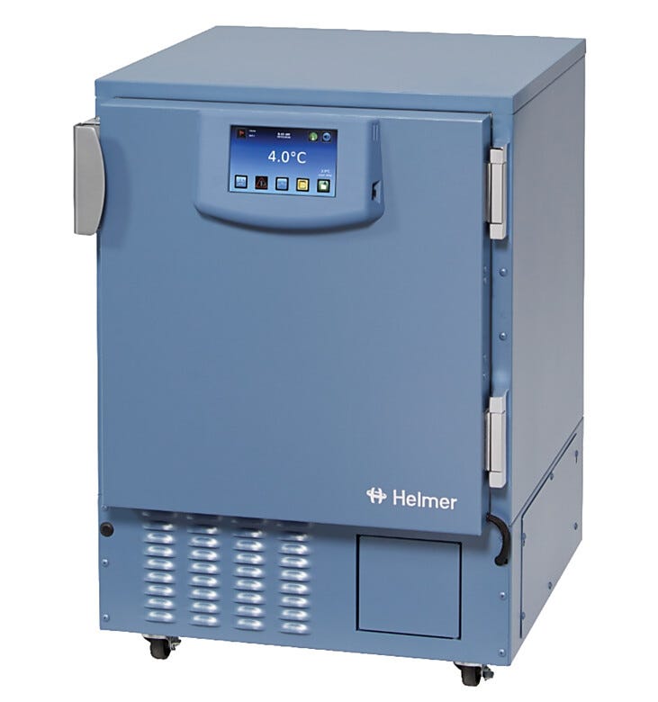 Energy-efficient iLR105-GX Lab ADA Undercounter Refrigerator by Helmer Scientific in 5.3 cu. ft. model with Advanced iC3 interface | 6707-17A displayed