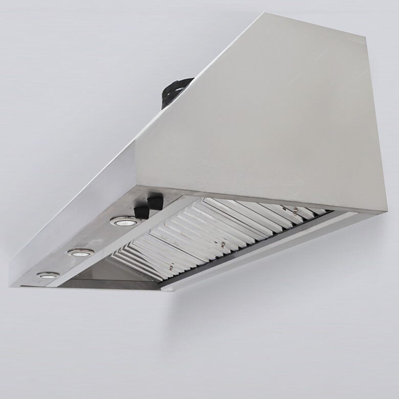 Wall-mount canopy fume hood provides 1200 CFM exhaust fume ventilation with four blower speeds  |  5015-10 displayed