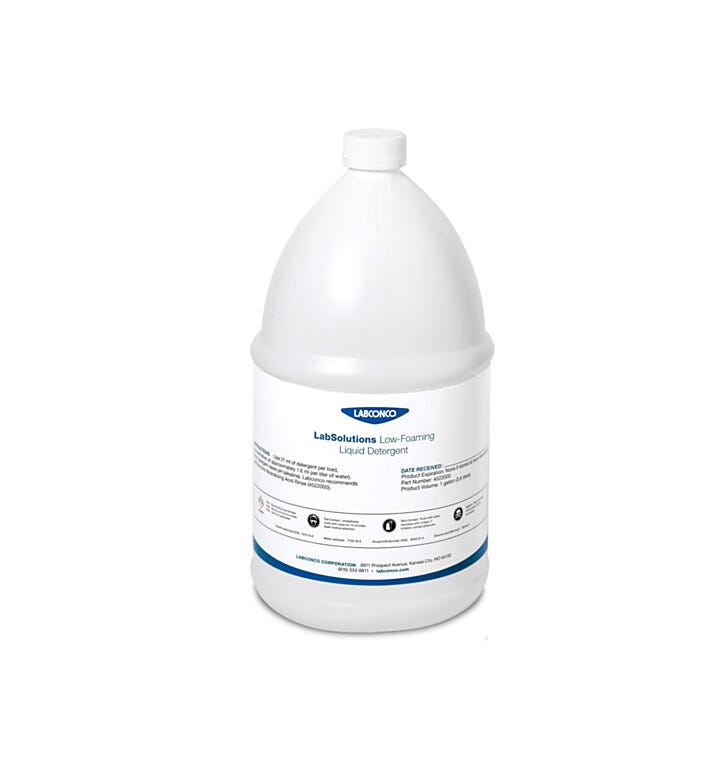 LabSolutions low-foaming liquid detrgent is specially formulated for Labconco glassware washers  |  6921-77 displayed