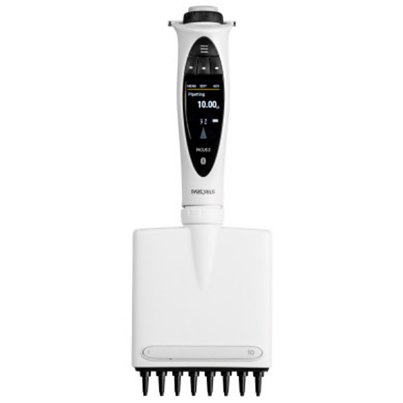 8-channel LH-747321 Picus 2 Electronic Pipette by Sartorius with a 0.2-10 μl volume range, an adjustment wheel, safety features and connectivity