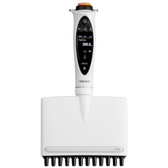 12-channel LH-747461 Picus 2 Electronic Pipette by Sartorius with a 10-300 µL volume range, an adjustment wheel, safety features and connectivity