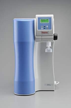 Barnstead GenPure Water Purification System by Thermo Fisher Scientific produces 2L/min of Type 1 ultrapure water; offers USP-complying conductivity measurement | 1714-PP-04 displayed