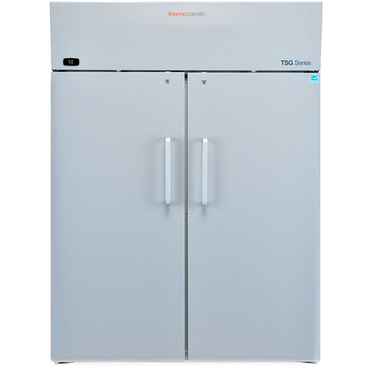 51.1 cu. ft. TSG5005SA Solid Door Lab Refrigerator by Thermo Fisher Scientific with a 2–8°C temperature range feature insulated doors and heat-free defrost