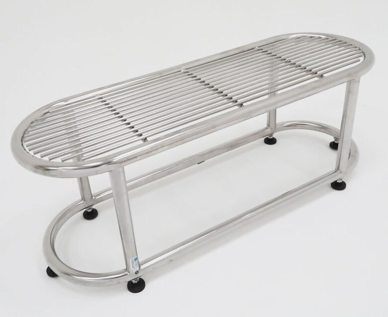 UltraClean ISO 5 Tube Top Cylinder Gowning Bench | 9602-97A displayed