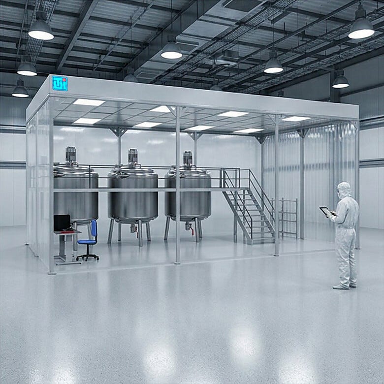 Contamination-controlled high bay cleanroom with extended vertical clearance for tall equipment and large systems | 6604-PP-07 displayed