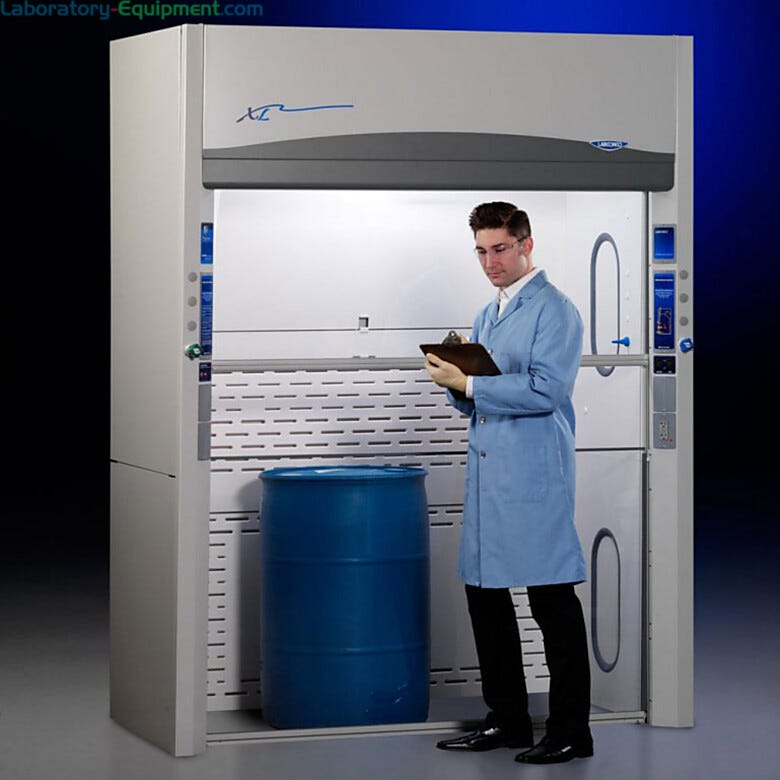 Labconco’s Walk-In Fume Hoods offer a significant increase in height that allows bulky containers or racks to be placed within the fume hood | 3651-68 displayed