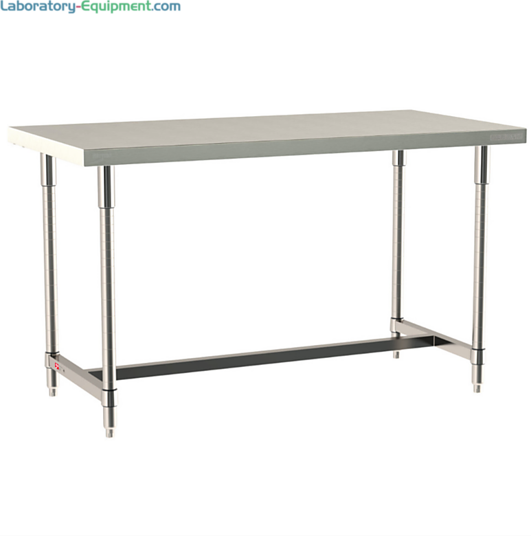 All 304 Stainless Steel TableWorx Work Tables with I-Frame by Metro for lab, electronics, pharma and general science applications; sizes and mobile options  |  1545-PP-02 displayed