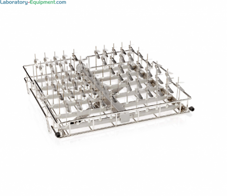 304 Stainless Steel Upper Small Spindle Rack #4668601 compatible with SteamScrubber labware washers by Labconco  |  6927-46 displayed