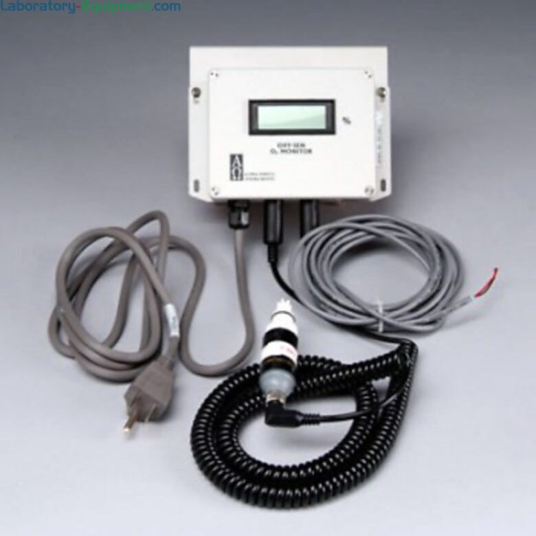 Measures percent of oxygen inside the glove box using a chemically-resistant electrochemical sensor. | 3643-56 displayed