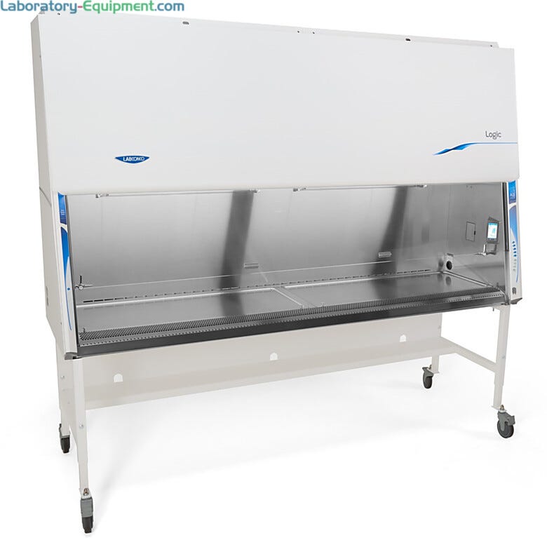 Labconco's Class II A2 biosafety cabinet is made with leak-tight 304 stainless steel and tempered safety glass  |  3642-PP-01 displayed