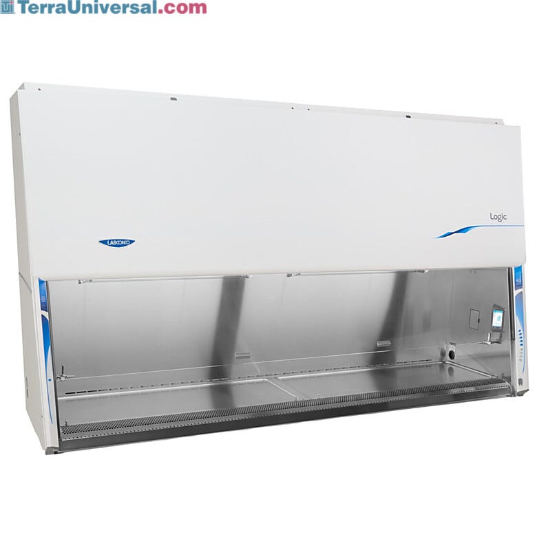 Select Labconco 8’ Logic Class II Type A2 Biosafety Cabinets shown without required base stand; telescoping base stand and caster kit can be purchased separatel  |  3642-PP-01 displayed