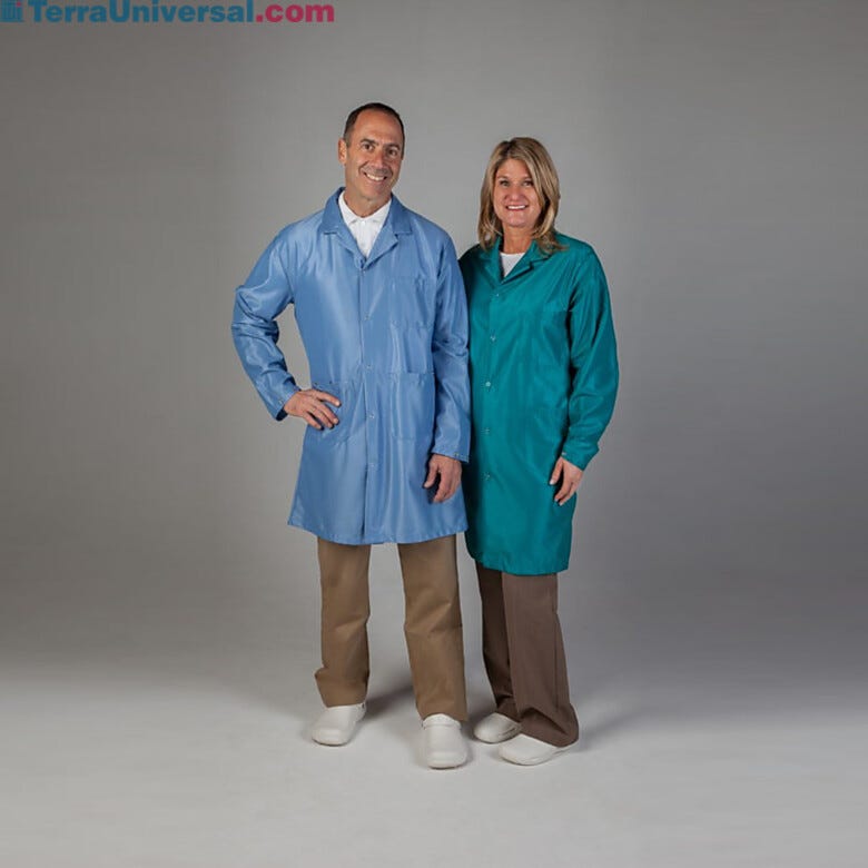 Uniform Technology long labcoats are offered in Gray, White and NASA Blue | 4954-06A displayed