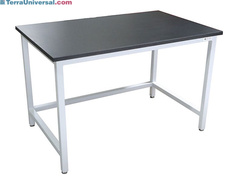 Work station with epoxy-resin top resists common organic compounds and solvents