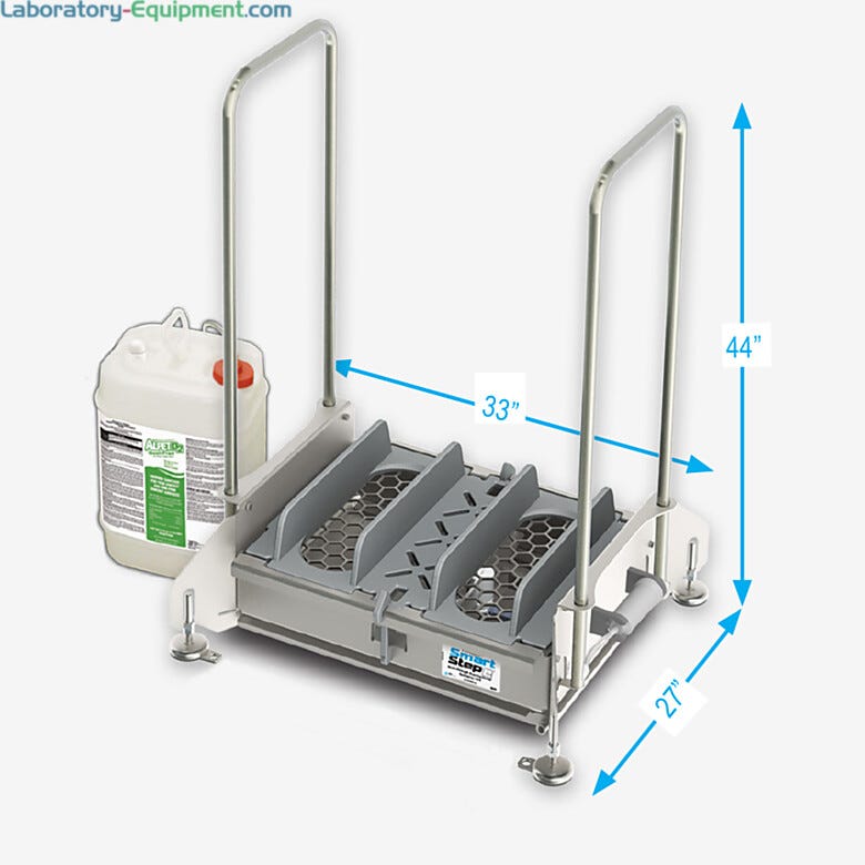 HACCP SmartStep2™ walk-through sanitizing unit by Best Sanitizer uses compressed air to spray surface sanitize  |  5608-14 displayed
