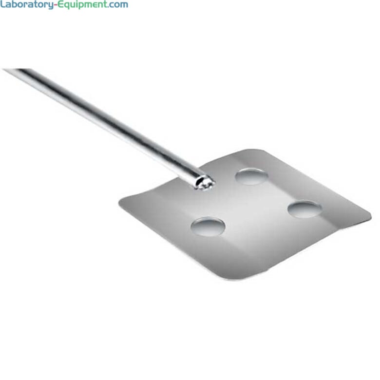 316 stainless steel paddle with flat holes for gentle, low to mid speed mixing fits OS-20L and OS-40L Overhead Stirrers by Benchmark Scientific; IPS2050-P-S3  |  6927-36 displayed