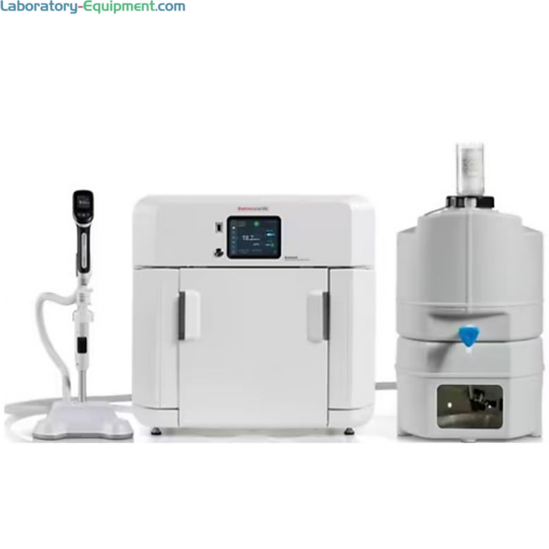 Aquanex 30L Type 1 Ultrapure Water Purification by Thermo Scientific with a 30-liter external tank, hand dispenser, DI Cartridge Set, UV/UF, 0.1 μm final filter | 1729-48 displayed