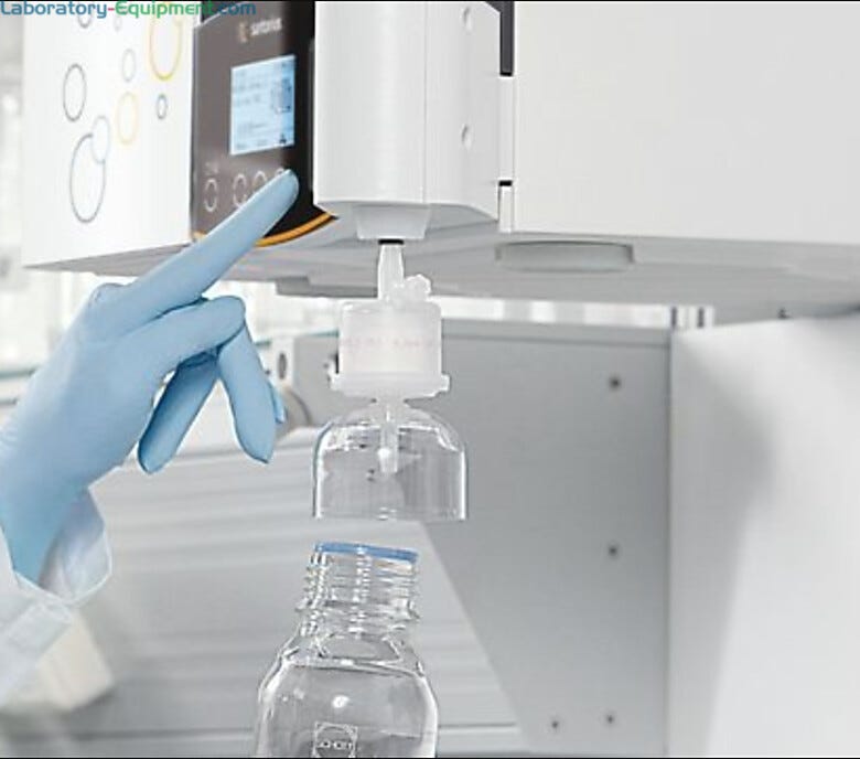 Arium Comfort II wall-mounted models include a UV lamp and a TOC monitor in select models; available in 5L or 10L per hour flow capacities | 9510-PP-01 displayed