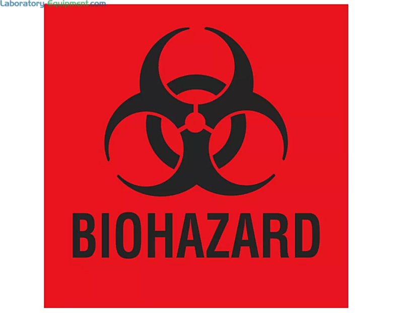 Biohazard warning label