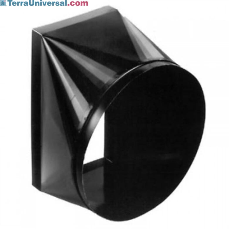 Allows you to connect round thermoplastic duct to the rectangular exhaust side of the blower | 3645-75 displayed