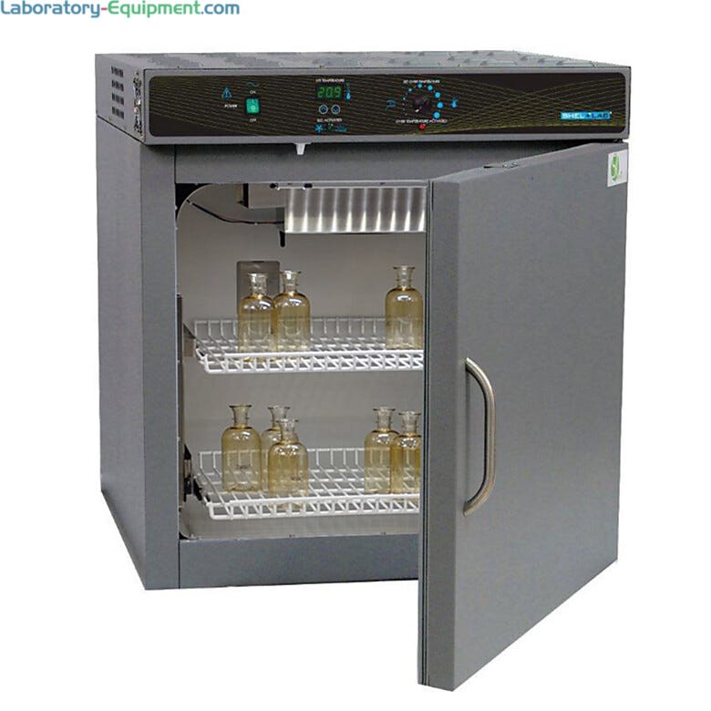 Shel Lab B.O.D.Thermoelectric Cooled Incubator accepts 120 BOD bottles; includes 2 adjustable shelves with a 75 lb. load capacity | 3901-34 displayed